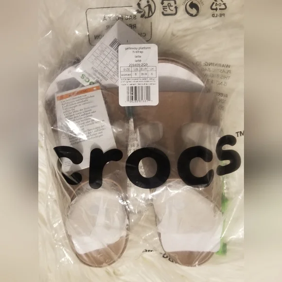 Crocs Tan Slide on Sandals - Picture 4 of 6